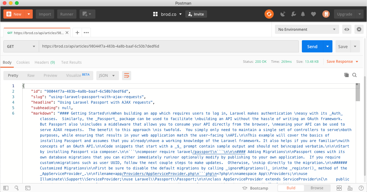 Using Laravel Passport with AJAX requests