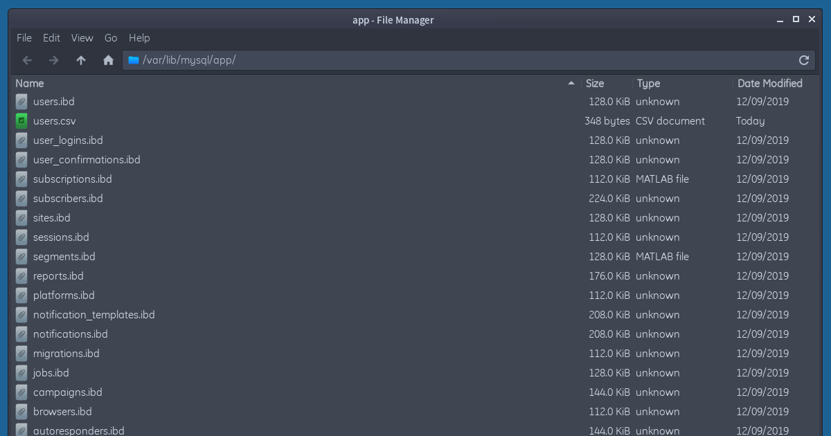 Where does MariaDB save output from SELECT INTO OUTFILE on CentOS 8?
